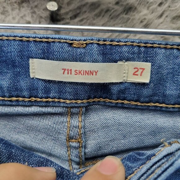 Levis Jeans Womens 27 Blue 711 Skinny Stretch Denim - Picture 2 of 13